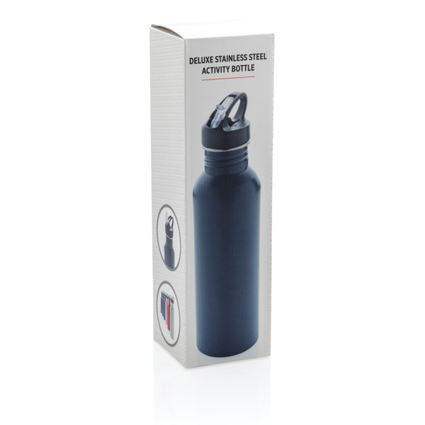 Bouteille Deluxe sport en acier - Bleu Marine