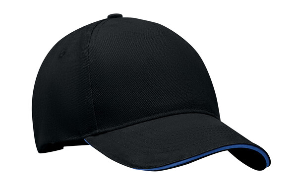 CASQUETTE 5 PANNEAUX 260 GR/M Long Beach Singa - Noir / Bleu