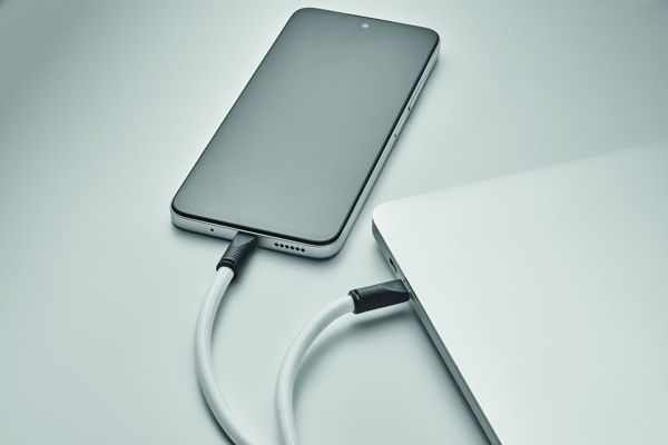60W charging and data lanyard Cocharge - White