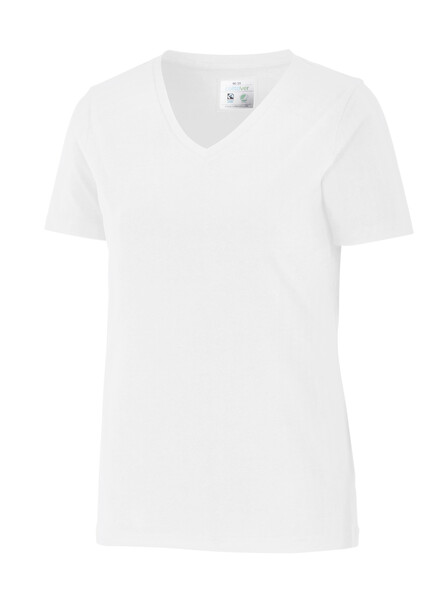 Cottover Gots Stretch V-Neck Lady white XS
