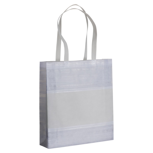 Non Woven Thermowelved Shopping Bag With Gusset - White