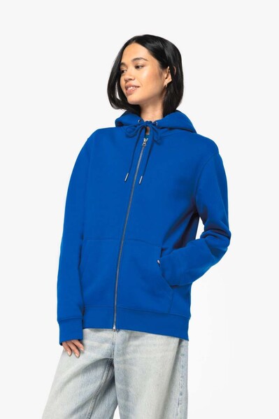 Unisex Zip-Up Hooded Sweatshirt - Ivory / L