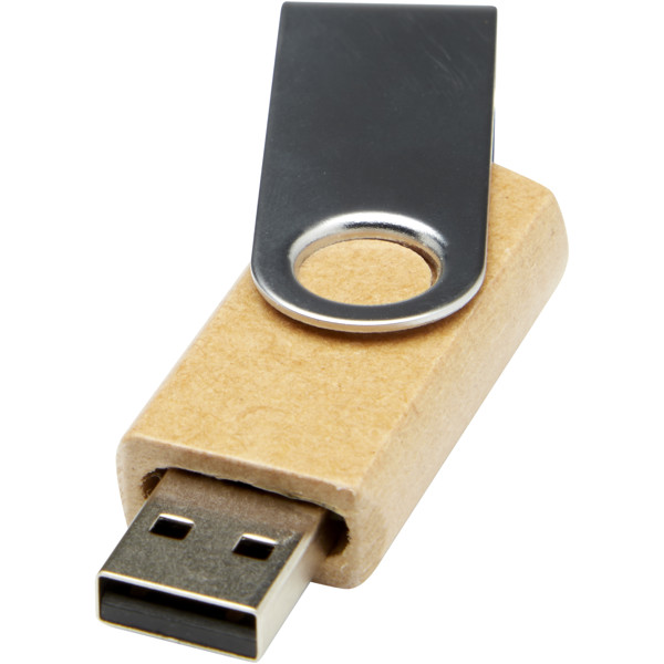 Rotate recycled paper USB 2.0 - Kraft Brown / 1GB