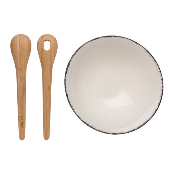 XD - Ukiyo salad bowl with bamboo salad server