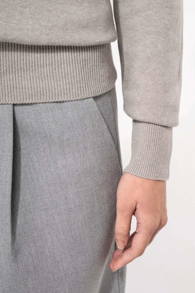 Ladies' Crew Neck Jumper - Grey Melange / 2XL