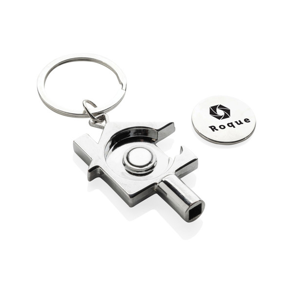 RCS recycled zinc alloy 3 in 1 keychain