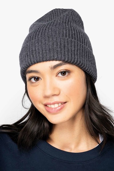 Eco-Friendly Unisex Merino Wool Beanie - Black