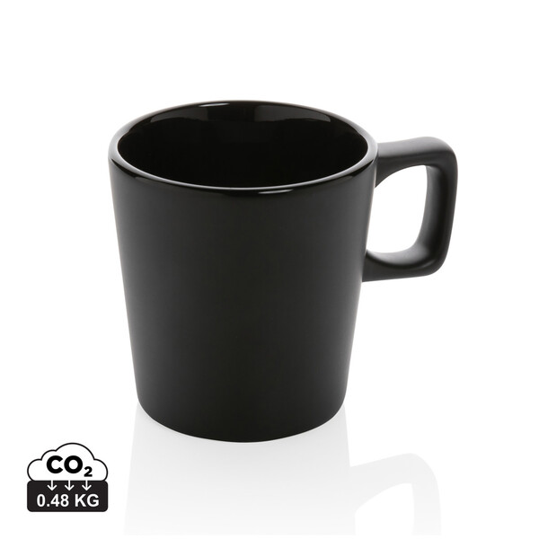 Ceramic modern coffee mug 300ml - Black / Black