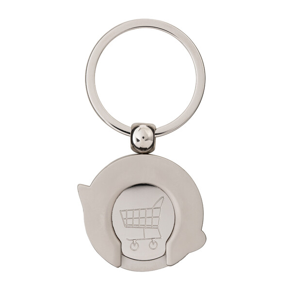 Key Ring WORLD TRIP - matt-silver finish