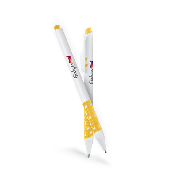 STYLO BILLE PLASTIQUE ECRITURE BLEU - Jaune