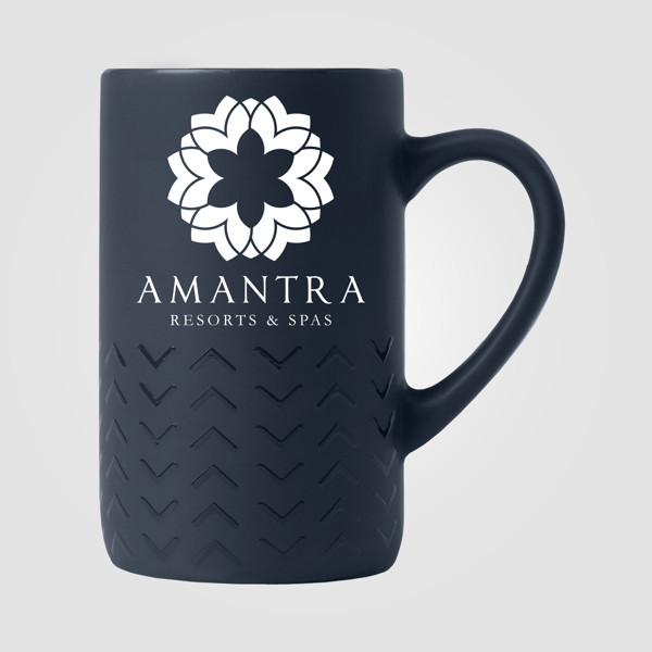 Café Chalet - 355 ml Tasse en céramique - Bleu marine / Laser