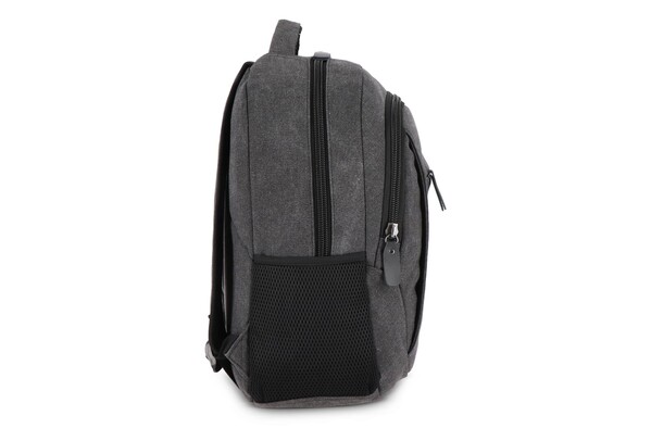 Sac à dos en toile de coton recyclé Harper - Gris foncé