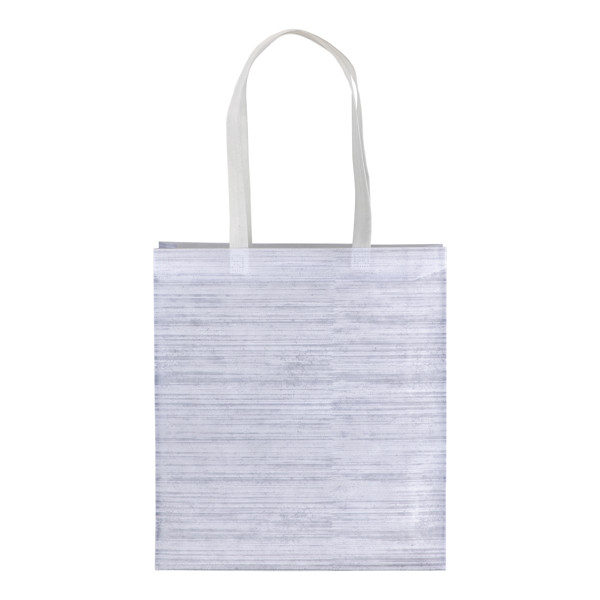 Non Woven Thermowelved Shopping Bag With Gusset - White