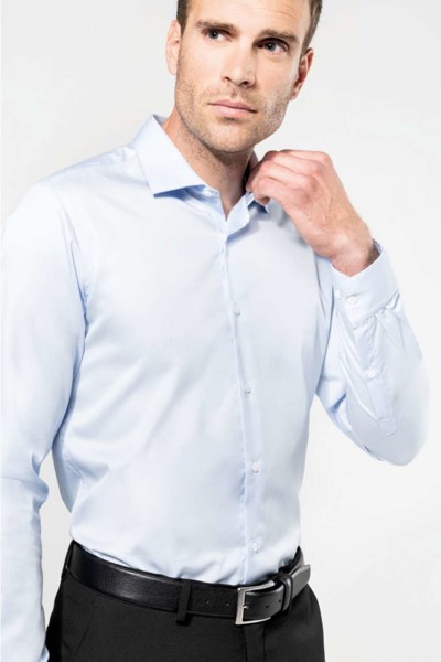Men's Long-Sleeved Twill Shirt - White / L