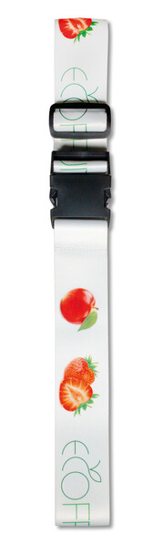 Adjustable, full colour recycled polyester (rPET) luggage strap - Full colour