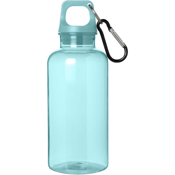 Borraccia in plastica riciclata certificata RCS da 400 ml con moschettone Oregon - Turchese