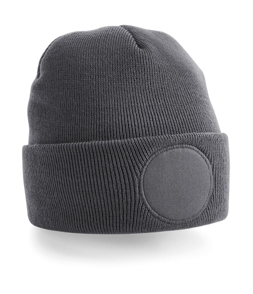 Circular Patch Beanie - Graphite Grey / ONE SIZE
