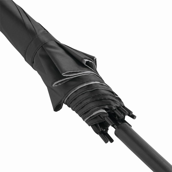 Doubly automatic stick umbrella, 103 cm diameter - Black / Grey