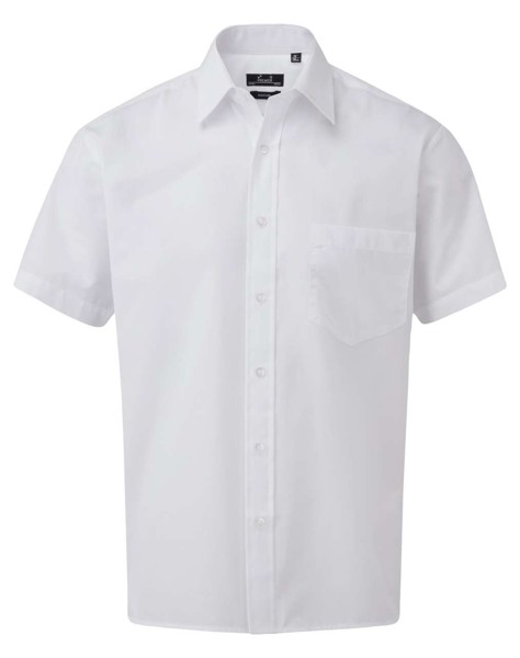 Men's Short Sleeve Poplin Shirt - White / 4XL