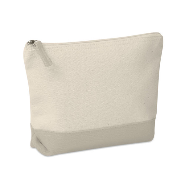 Bicolour cotton cosmetic bag Kleuren - Grey