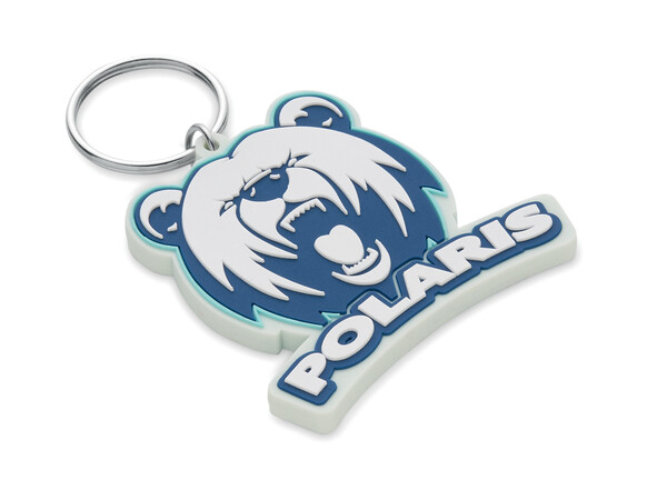 Porte-clés NFC personnalisé en caoutchouc PVC avec un logo double face - 50mm / M1 - anneau / Emballé dans du papier de soie / Réinscriptible
