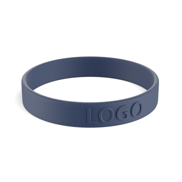 Customised silicone wristbands (12mm width) - Midnight Ocean Blue / 18x1.2x0.2cm