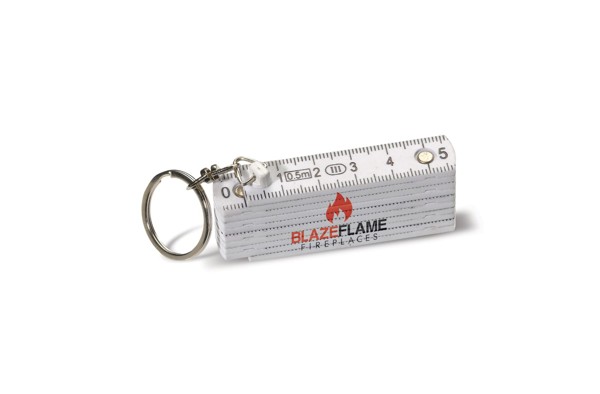 Mini foldable ruler with keyring 0.5m - White