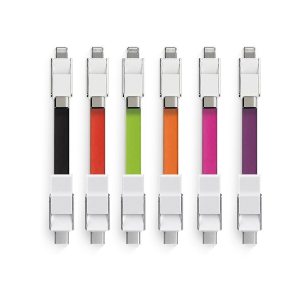 CÂBLE DE CHARGE RAPIDE (20 W) ET TRANSFERT DE DONNEES 6 EN 1 - Violet