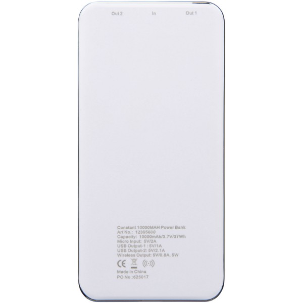 Constant 10000 mAh kabellose Powerbank mit LED - Weiss