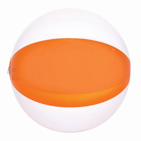 Strandball Ocean - Transparent Orange / Weiß
