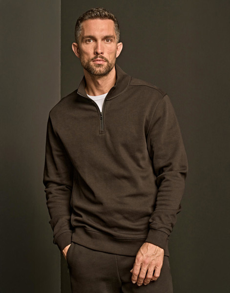 Ribbed Interlock Half Zip - Dark Grey / M