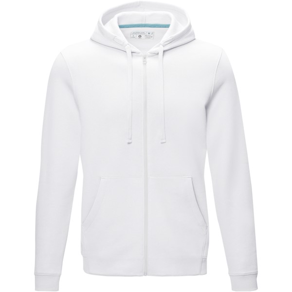 Ruby men’s organic recycled full zip hoodie - White / 2XL