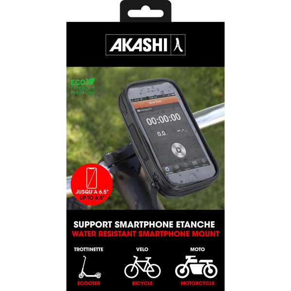 AME - SUPPORT VELO/MOTO/TROTTINETTE ETANCHE POUR SMARTPHONE JUSQU’À 6,5"