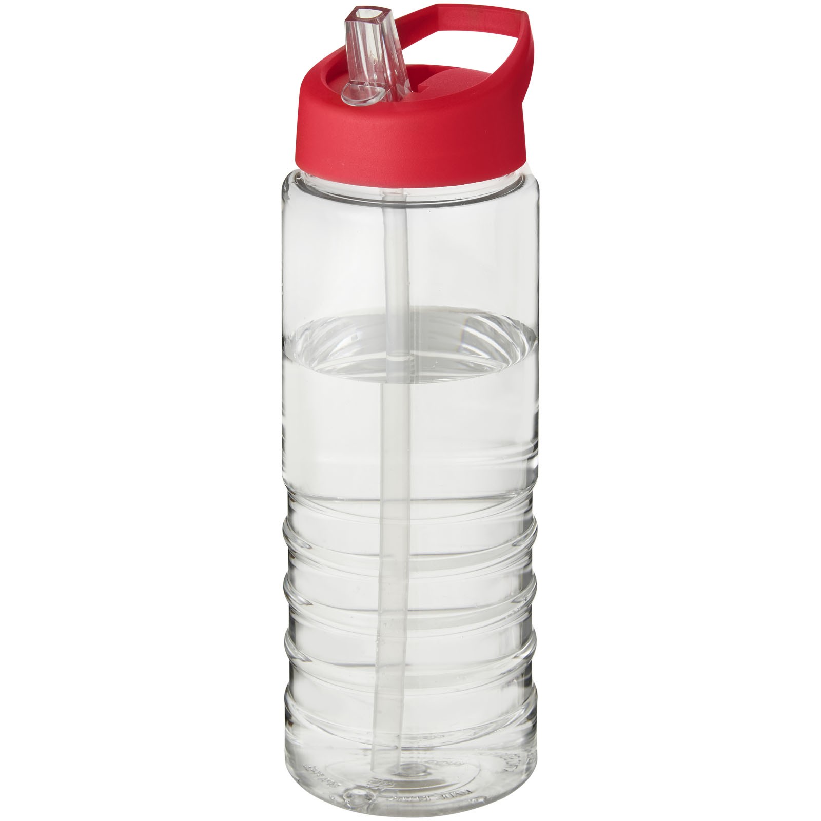 H2O Treble 750 ml sportovní lahev s víčkem s hubičkou - Průhledná / Červená s efektem námrazy