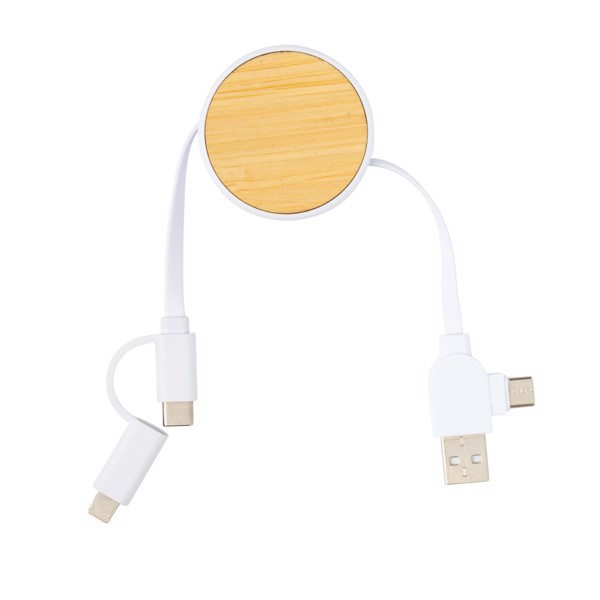 Ontario 6-v-1 kabel, 100 cm, recikliran TPE, bambus