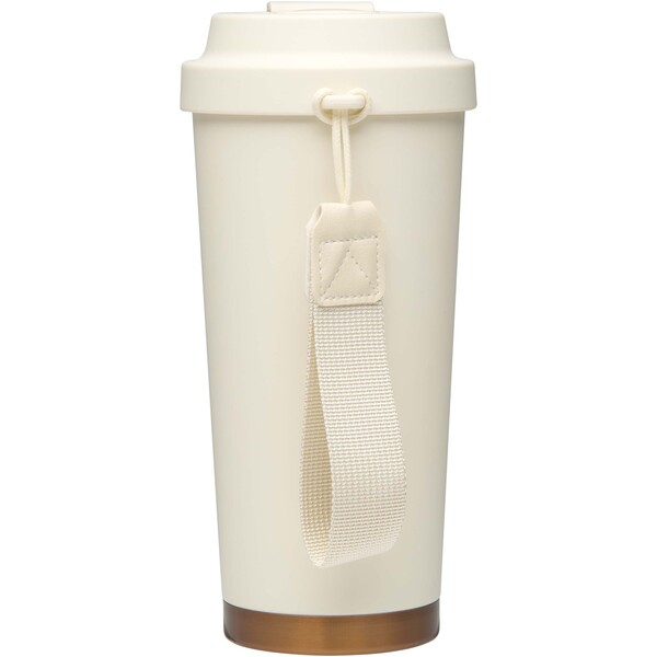 Hampton 480 ml RCS recycled stainless steel double wall vacuum insulated tumbler - Cream