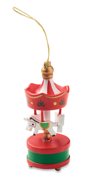 Wooden carousel ornament Whirl - Red