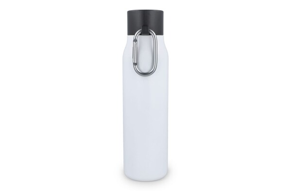 Bouteille isotherme à mousqueton, finition mate, 600 ml - Blanc