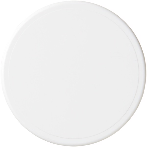 Sottobicchiere rotondo in plastica Renzo - Bianco