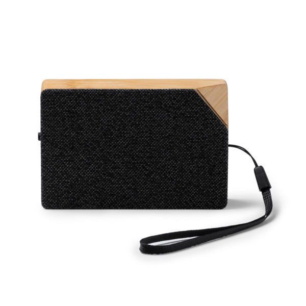 Altavoz Bluetooth personalizado de bambú y RPET 3W con carga solar