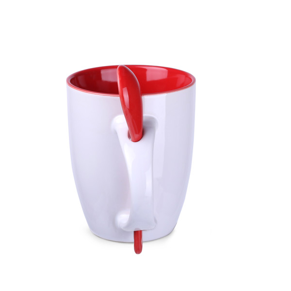 Easy ceramic mug, 99 mm height - White / Red