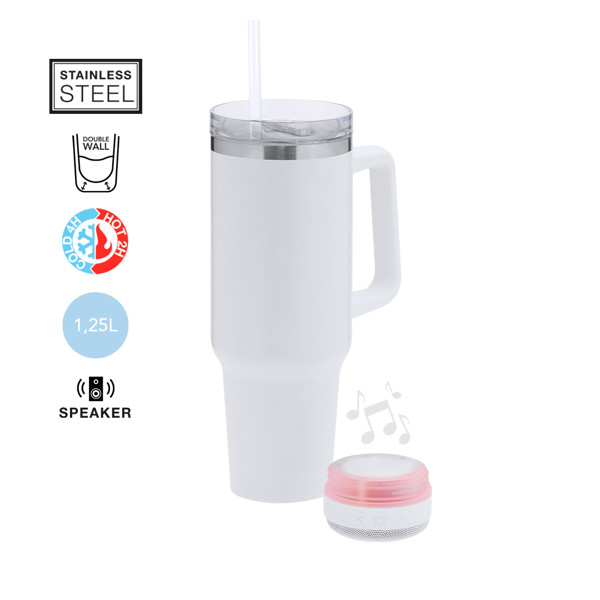 Taza Térmica Altavoz Tracir - Blanco