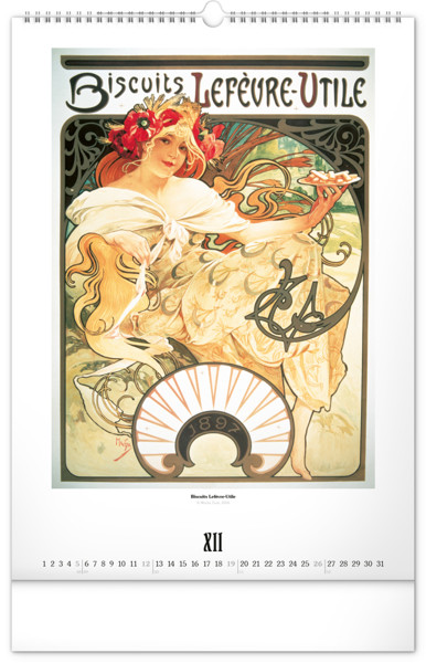Notique Nástěnný Kalendář Alfons Mucha 2027, 33 x 46 cm