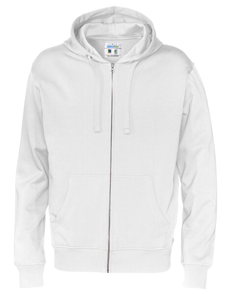 Cottover Gots Full Zip Hood Man white XXL