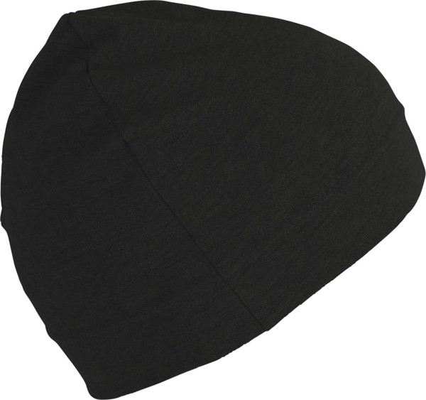 Sporty Fitted Beanie - Black
