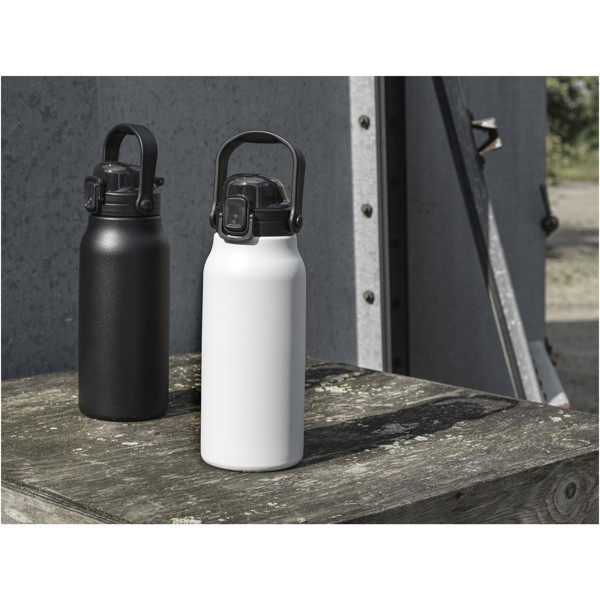Garrafa com isolamento a vácuo em cobre e aço inoxidável reciclado com certificação RCS de 1600 ml "Vasa" - Branco