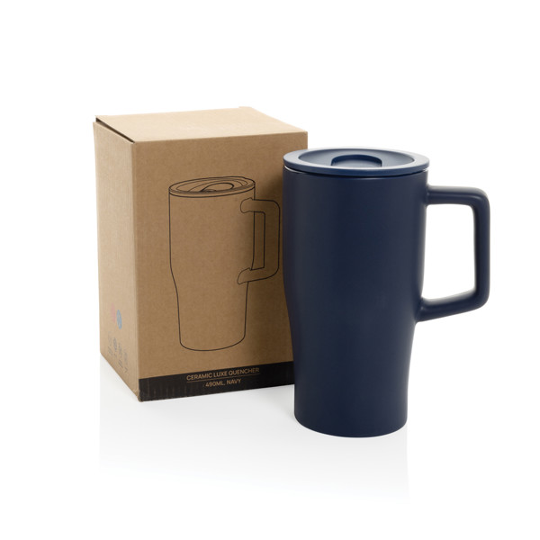 Mug quencher 490ml en céramique - Bleu Marine