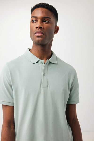 Polo tričko IQONIQ Yosemite z recykl. bavlny - Iceberg Green / XXXL