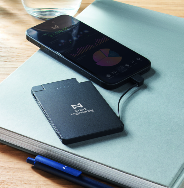 Slimpo magnetic power bank 2500 mAh, built-in cables