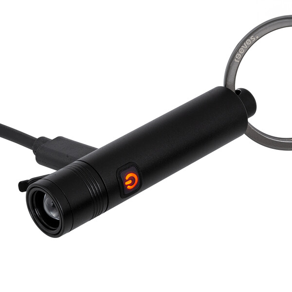 Porte-clés avec lampe de poche LED rechargeable PORTO LIGHT - noir